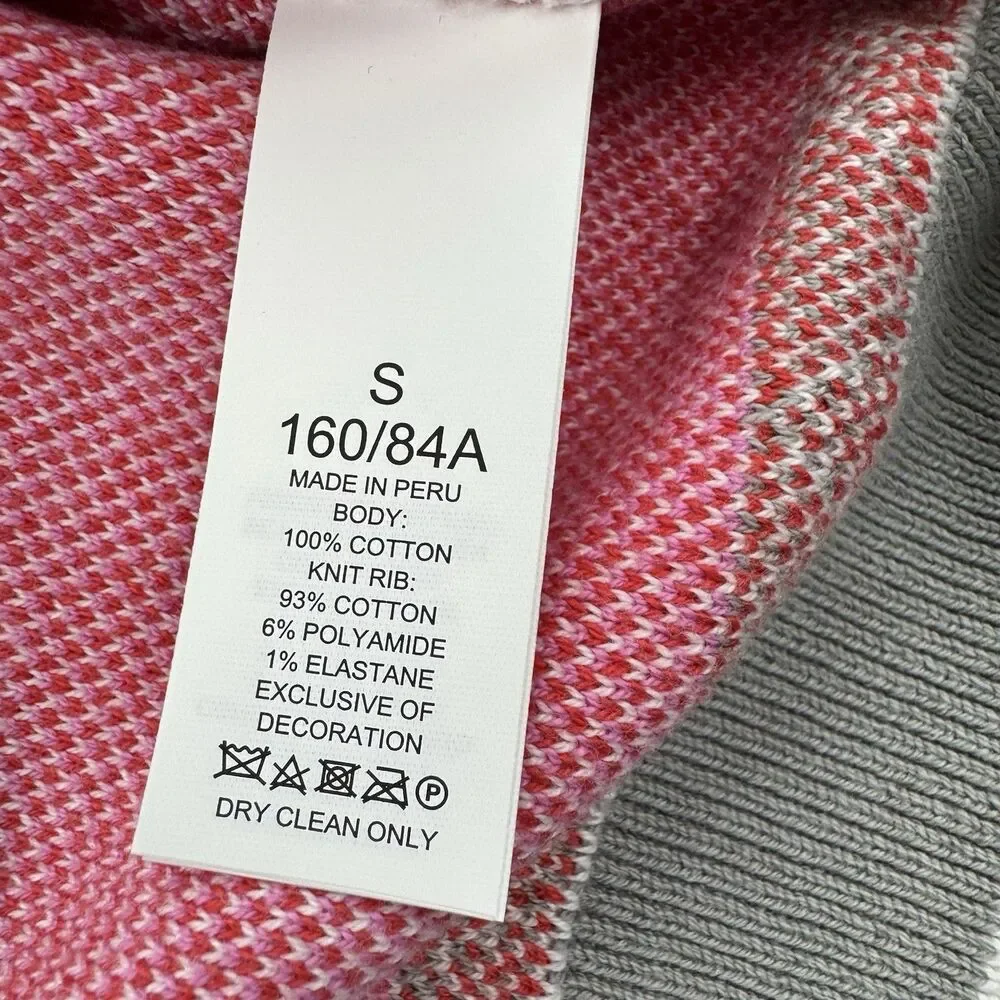 Kate Spade New York Sweater Womens Small Pink Heart V Neck Cotton NWT